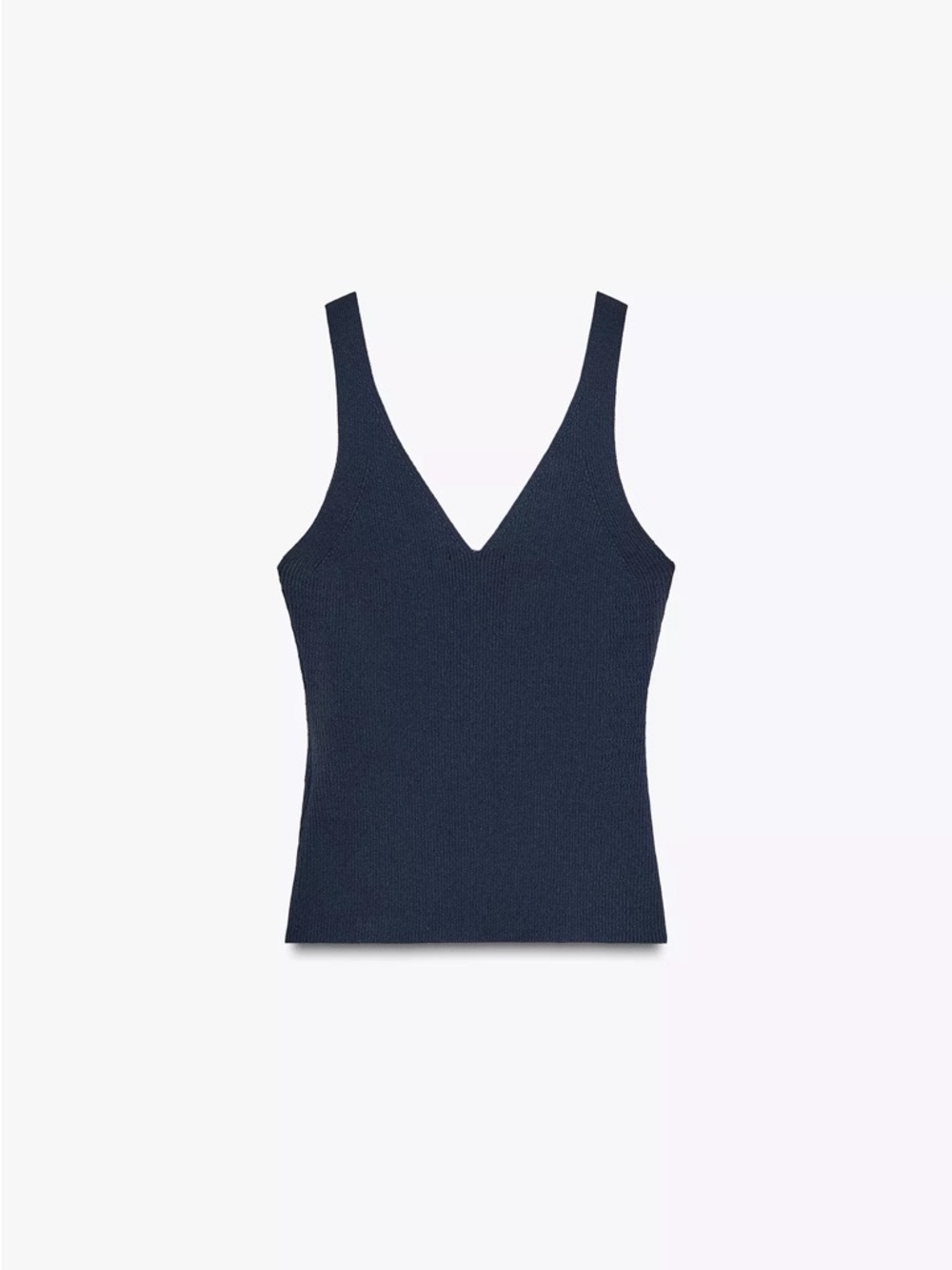 NEW Zara Deep Navy V-Neck Ribbed Tank